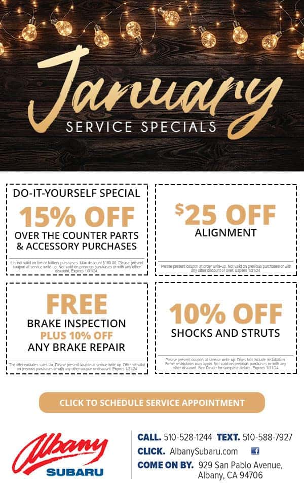 Auto Service Specials Albany Subaru near Berkeley