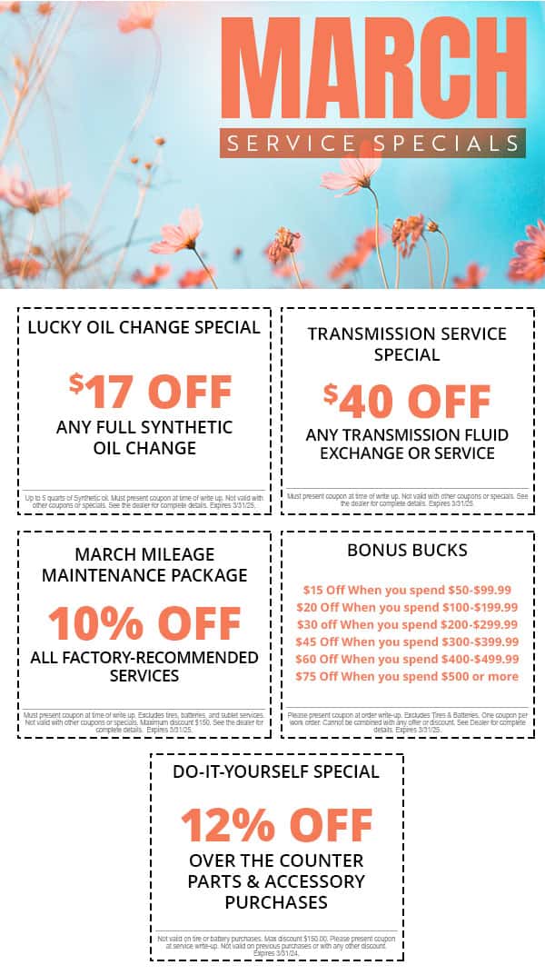 March Service Specials