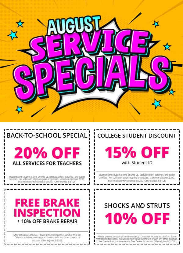 August Service Specials