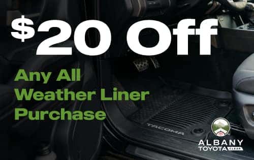 $20 Off Any All Weather Liners at Albany Toyota