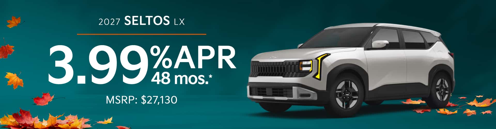 2027 Kia Seltos LX: 3.99% APR for 60 months*