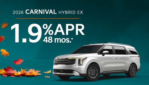 2026 Kia Carnival Hybrid EX: 1.9% APR for 48 months*