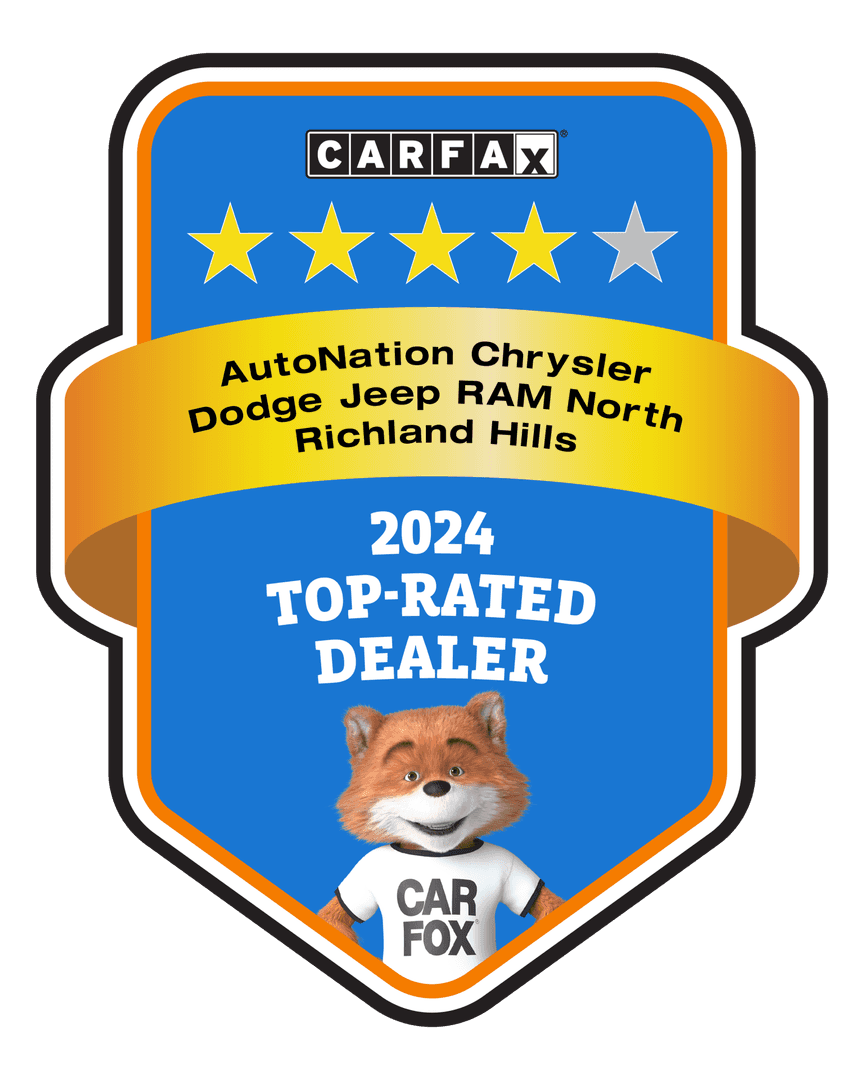 AutoNation Chrysler Dodge Jeep Ram North Richland Hills CARFAX Top-Rated Dealer badge