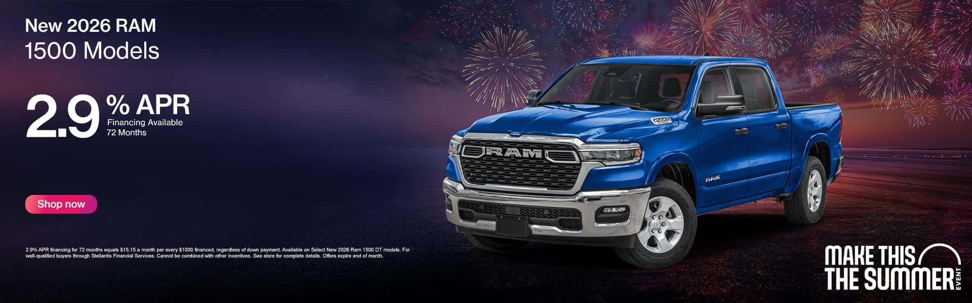 2026 Ram 1500 2.9% APR for 72 months