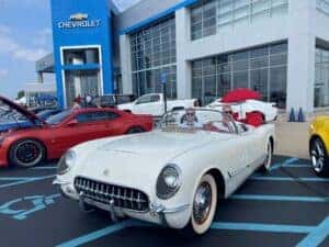 Matt Berger and Tyler in the 1954 Corvette