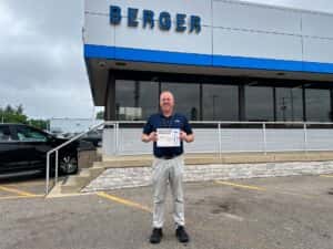 Brian with his Employee Spotlight Certificate