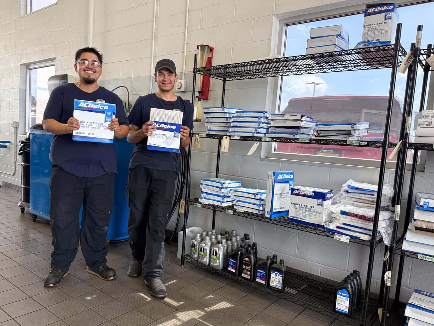 technicians with air filters