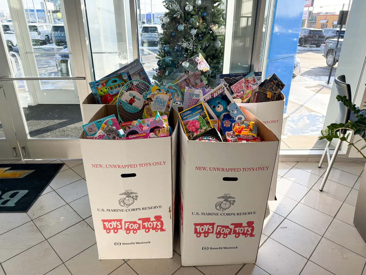 Toys for Tots donations at Berger