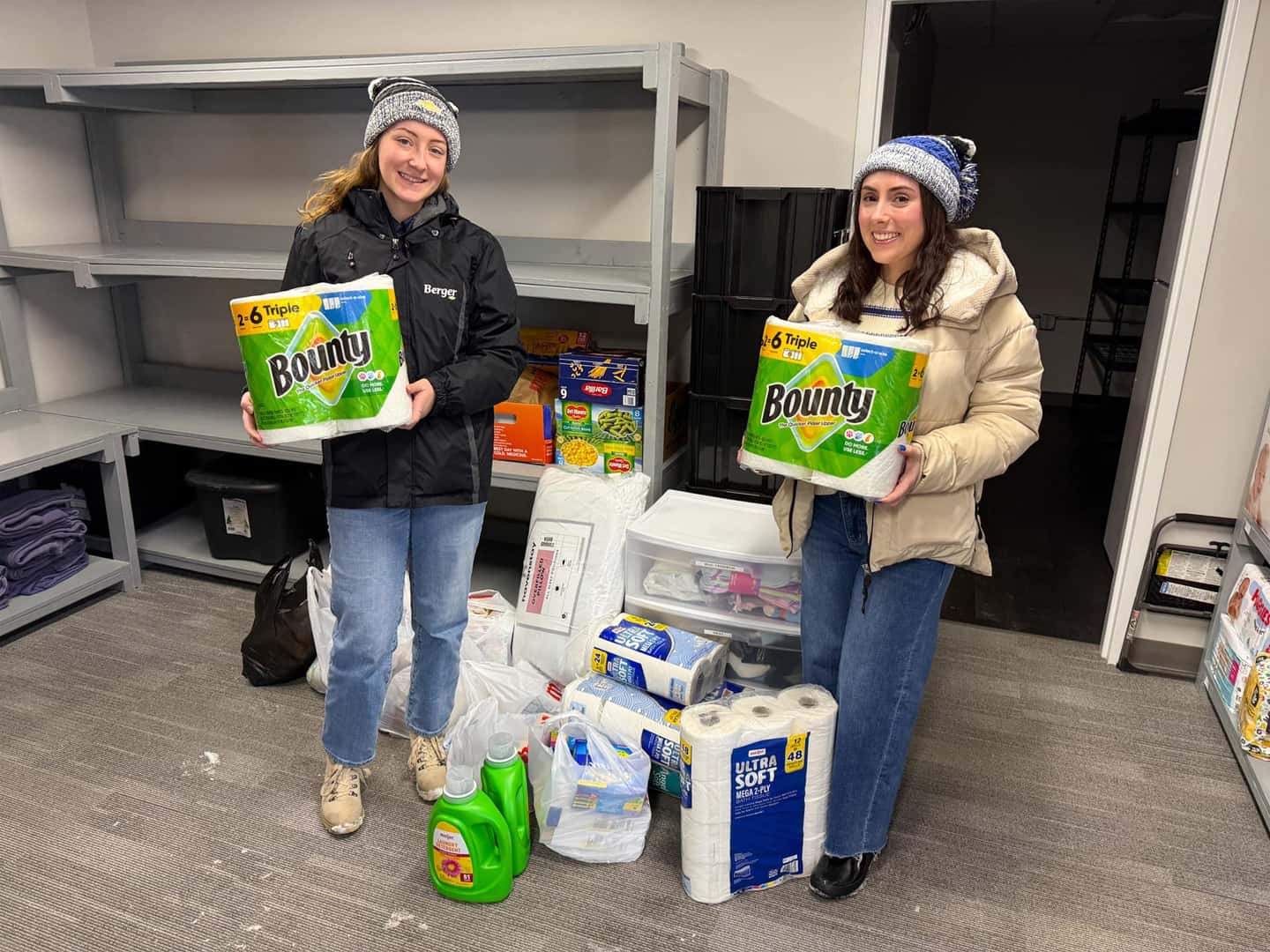 Berger team dropping off donations