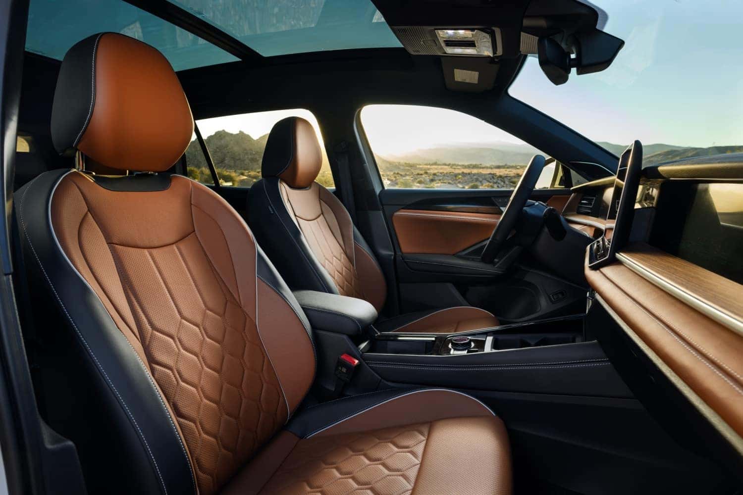 Interior seating of 2025 Volkswagen Tiguan R-Line in Ascot Grey