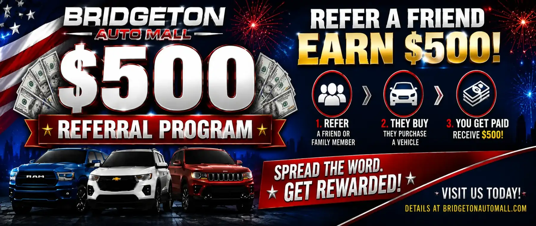 Bridgeton Auto Mall $500 Referral Program