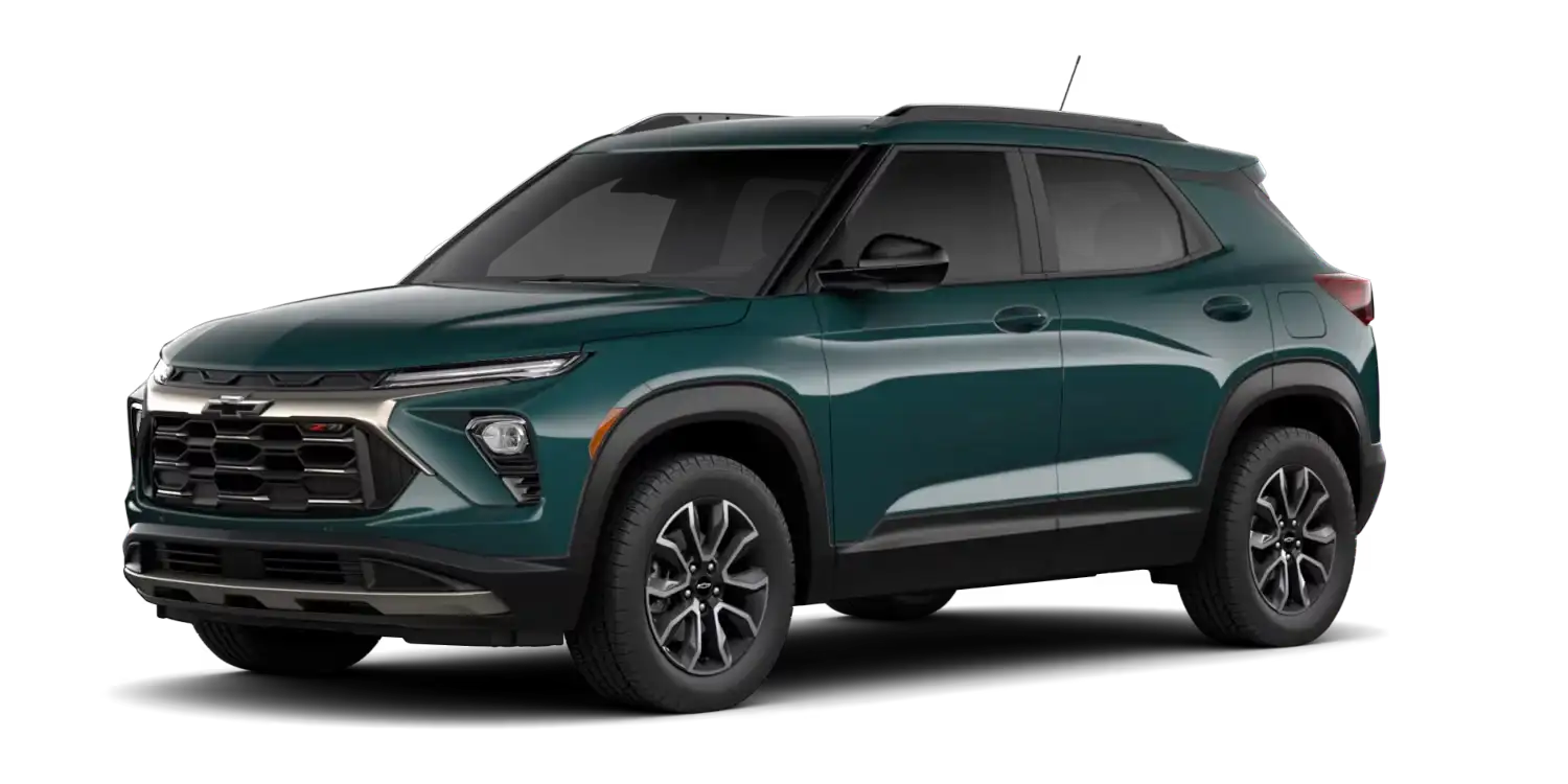 Dark teal Chevrolet Trailblazer SUV in profile