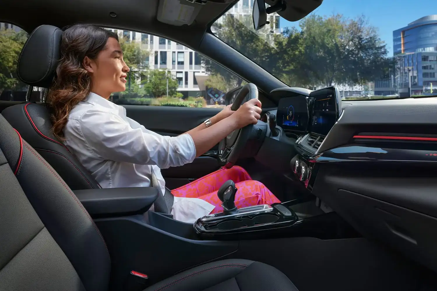 Driver in the Chevrolet Trax connected through the built-in Wi-Fi hotspot