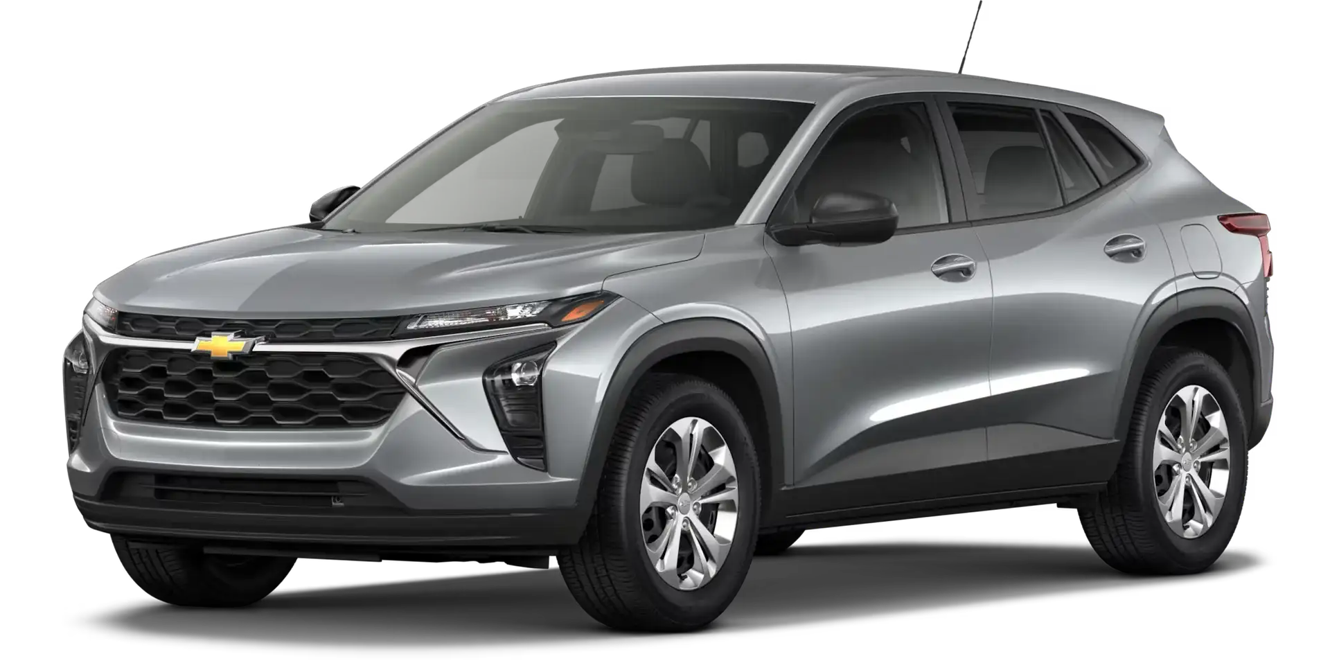 2026 Chevrolet Trax LS in silver, front three-quarter view