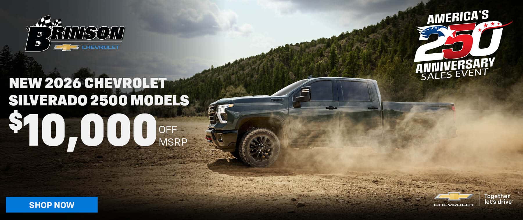 Get $10,000 OFF MSRP NEW 2026 CHEVROLET SILVERADO 2500 MODELS