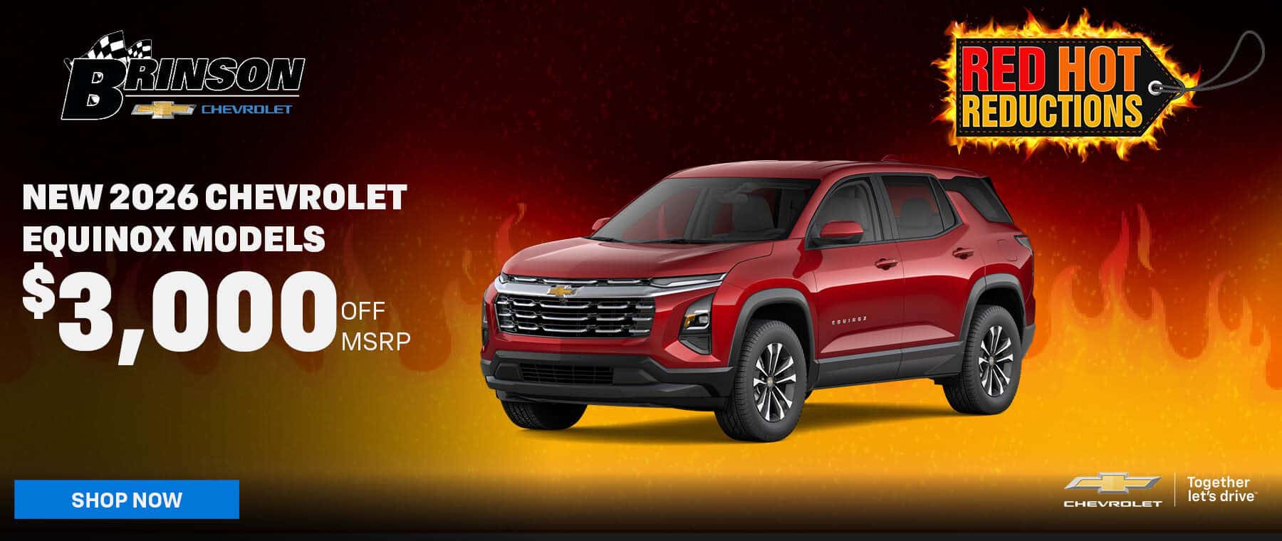 Get $3,000 OFF MSRP on New 2026 Chevrolet Equinox Models