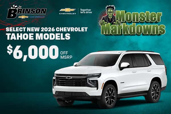 Save $6,000 Off MSRP on New 2026 Chevrolet Tahoe Models in Kaufman, TX!