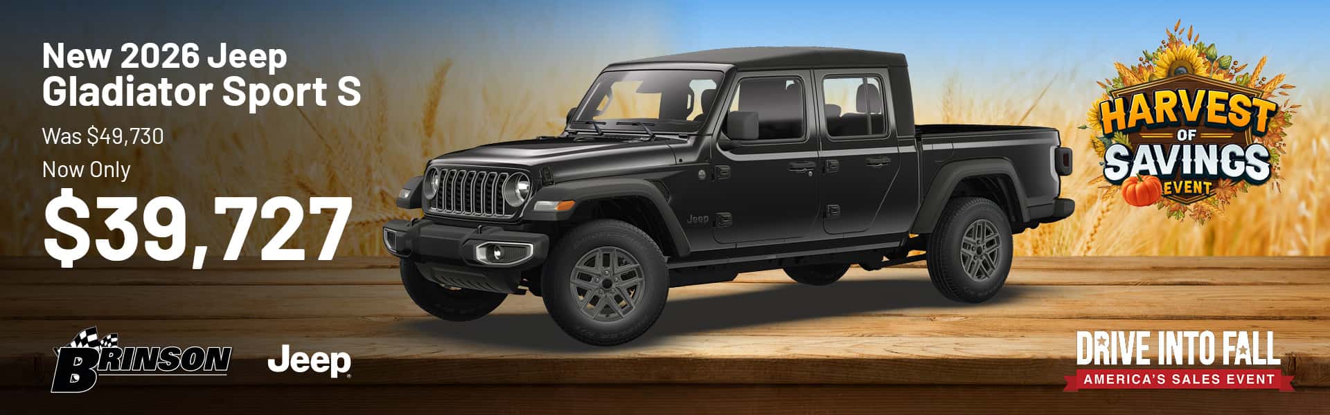 Save on a New 2026 Jeep Gladiator Sport S in Corsicana, TX!