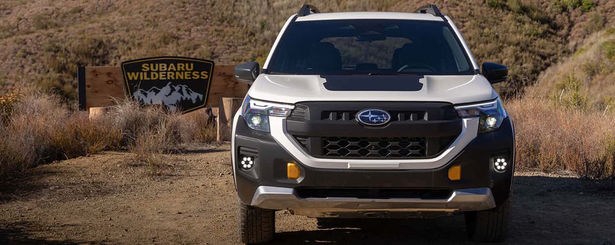 2026 Subaru Forester Wilderness in white parked in the outdoors