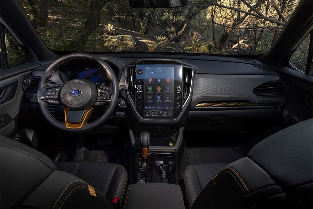 2026 Subaru Forester Wilderness interior technology with digital gauge cluster and multimedia plus screen