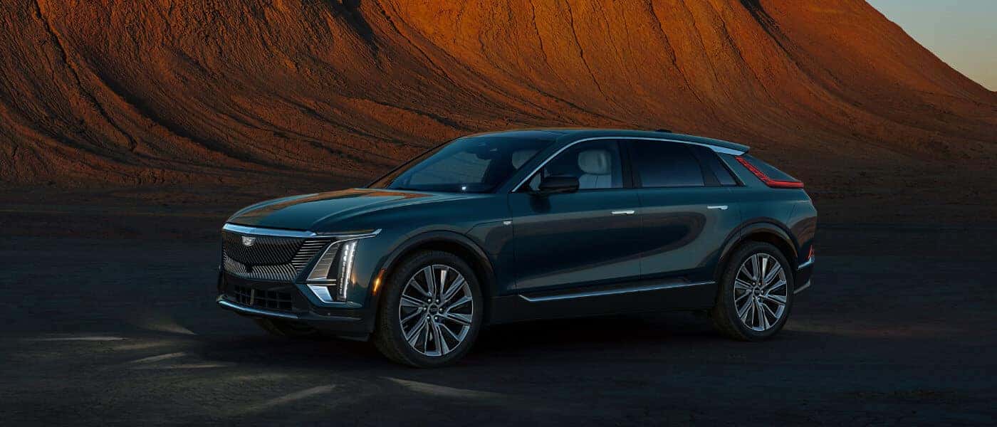 2024 Cadillac LYRIQ in the desert at dusk