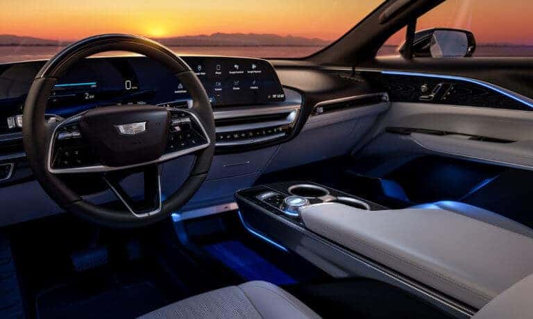 2024 Cadillac LYRIQ interior dashboard and wheel