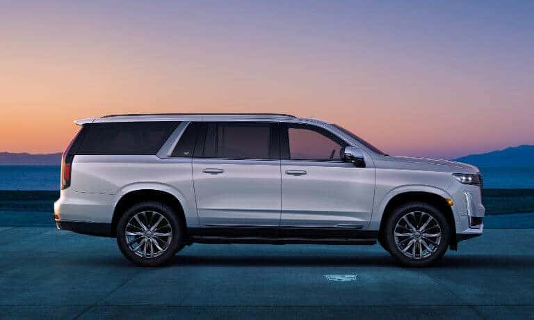 2024 Cadillac Escalade ESV side view in the desert