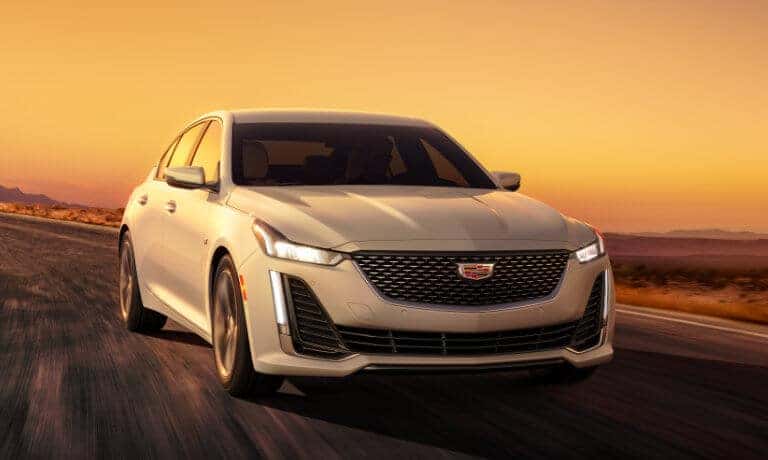 2024 Cadillac CT5 driving fast in desert