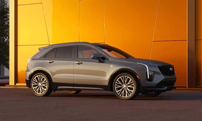 2025 Cadillac XT4 parked by orange wall