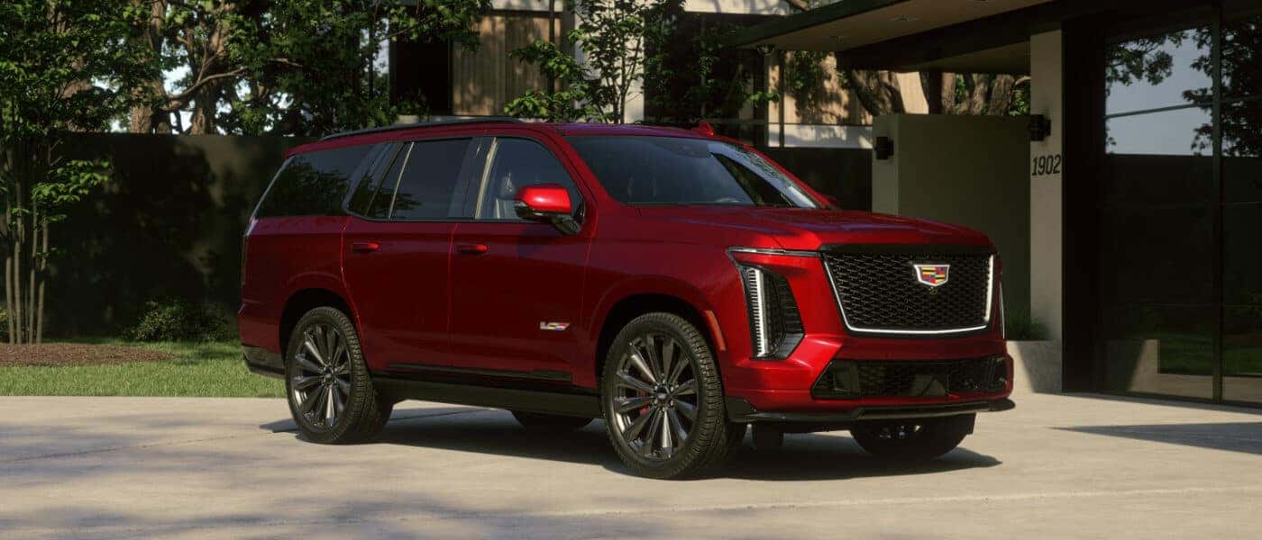2025 Cadillac Escalade in desert at sunset