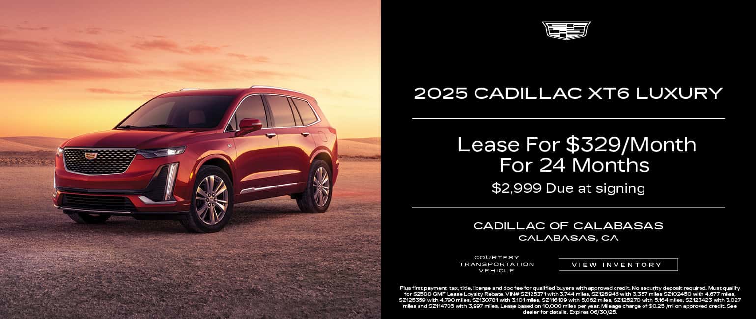 Lease a new 2025 Cadillac XT6 Luxury for $329 per month for 24 months with $2,999 due at signing