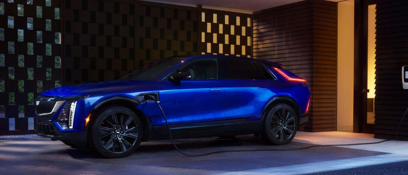 2025 Cadillac LYRIQ charging in garage