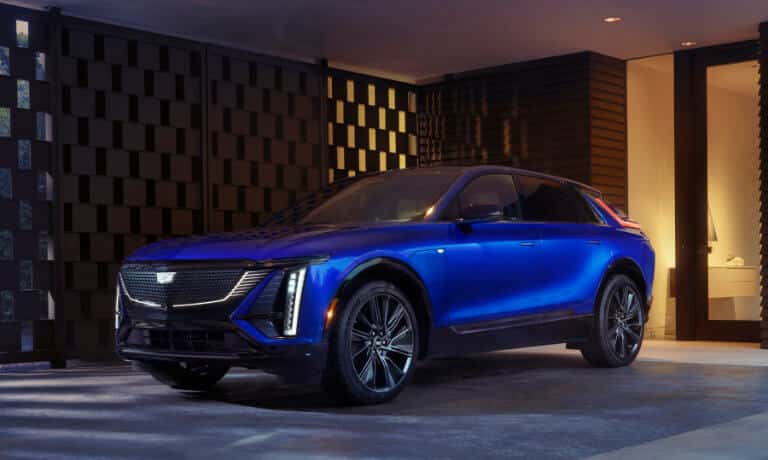 2025 Cadillac LYRIQ parked on covered driveway