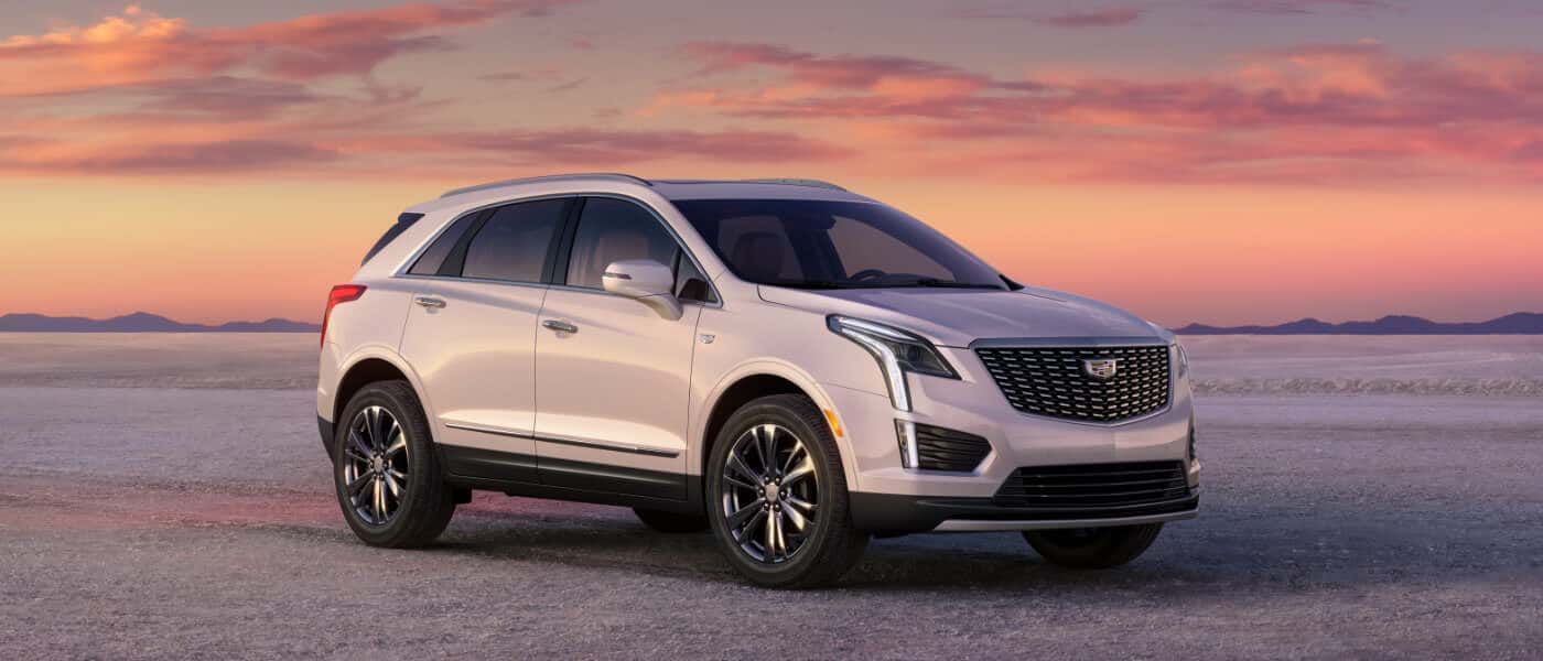 2026 Cadillac XT5 parked in front of sunset