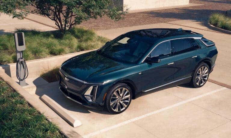 2026 Cadillac LYRIQ parked near charger