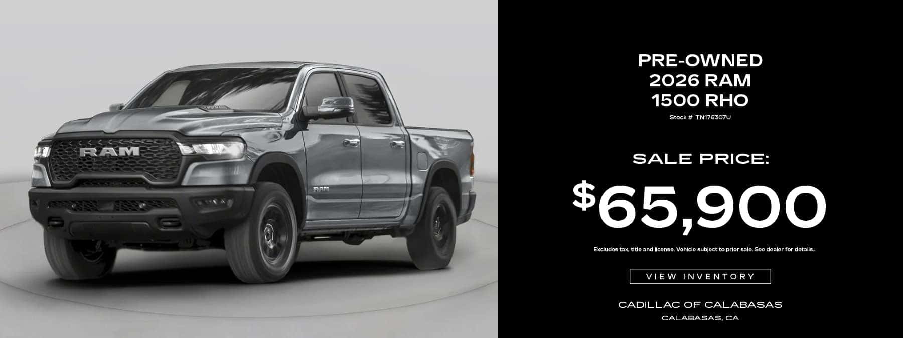 Buy a Pre-Owned 2026 Ram 1500 RHO for $65,900. Stock Number: TN176307U