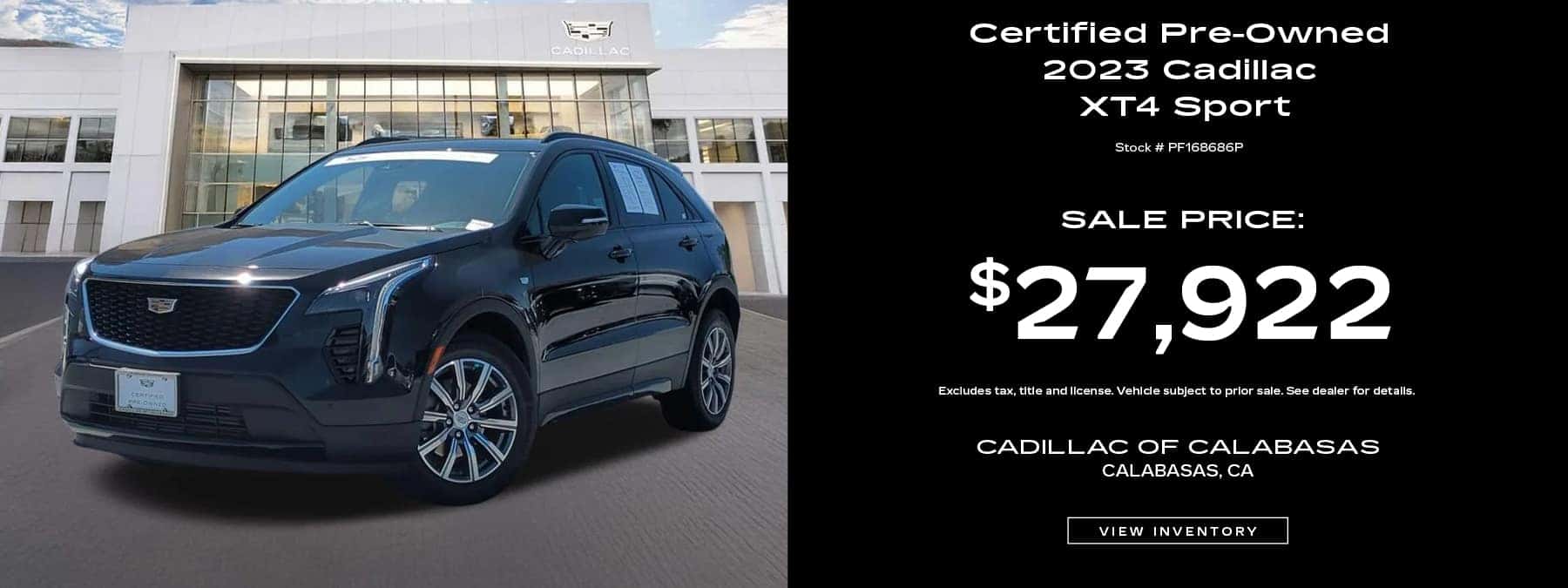 Buy a Certified Pre-Owned 2023 Cadillac XT4 Sport for $27,922. Stock Number: PF168686P