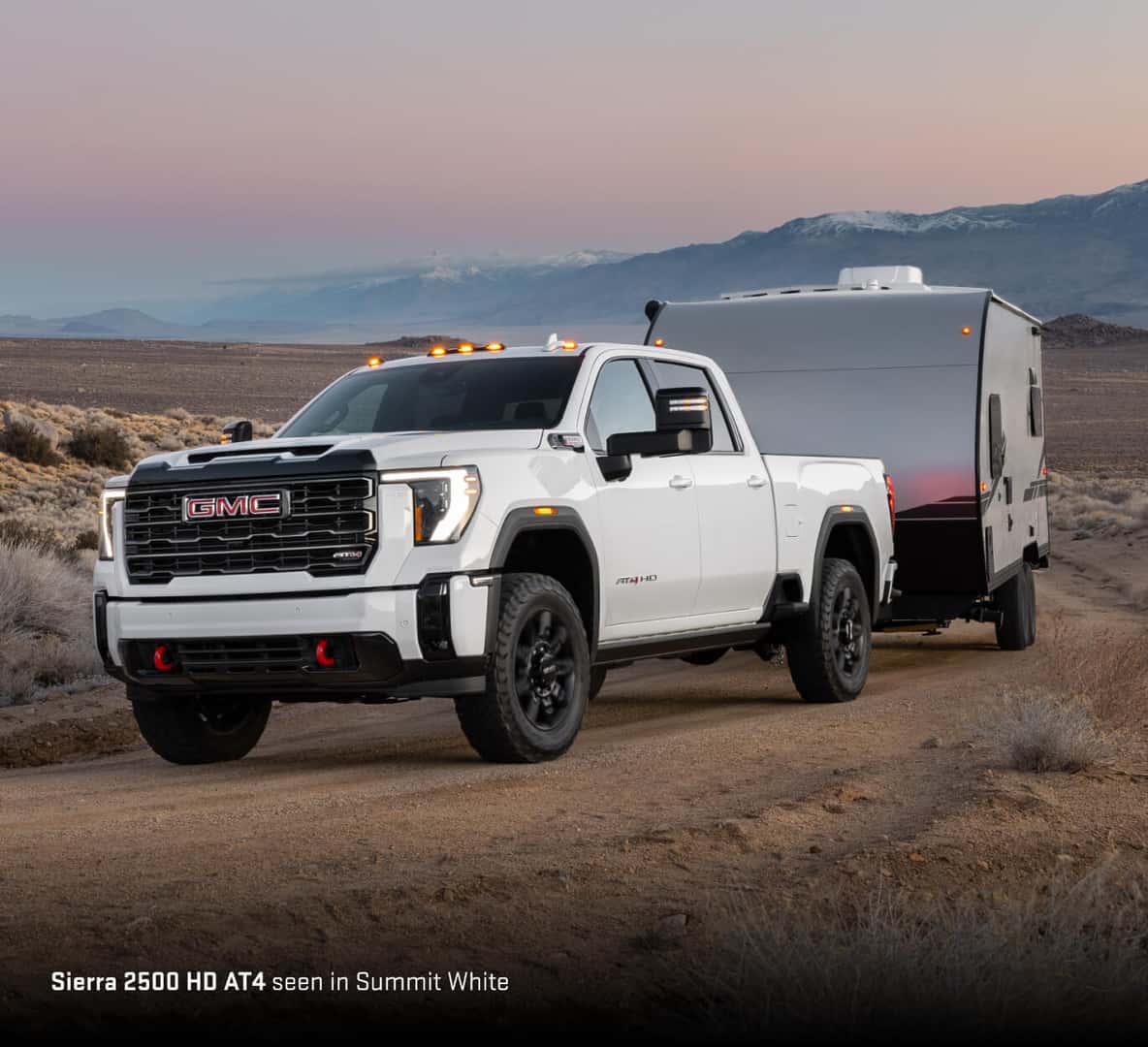 Sierra 2500 HD AT4 seen in Summit White