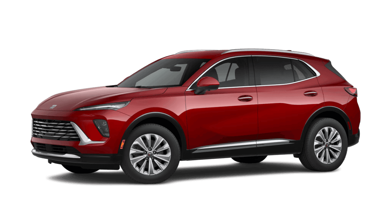 A side view of a red 2026 Buick Envision Preferred.