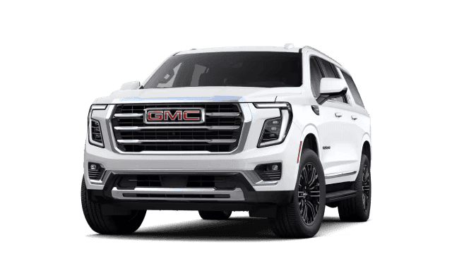 GMC Yukon XL shown from a front three-quarter angle in white color.