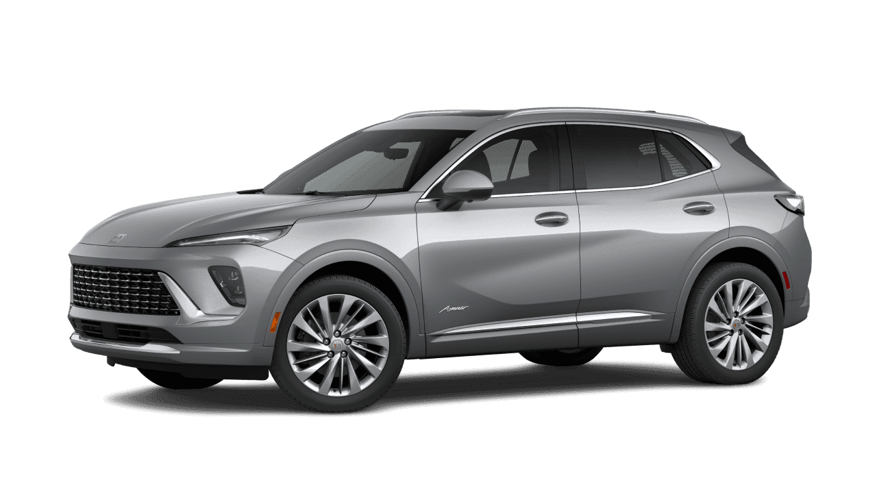 2026 Buick Envision Avenir Crossover in Moonstone Gray Metallic three-quarter driver side studio vie…