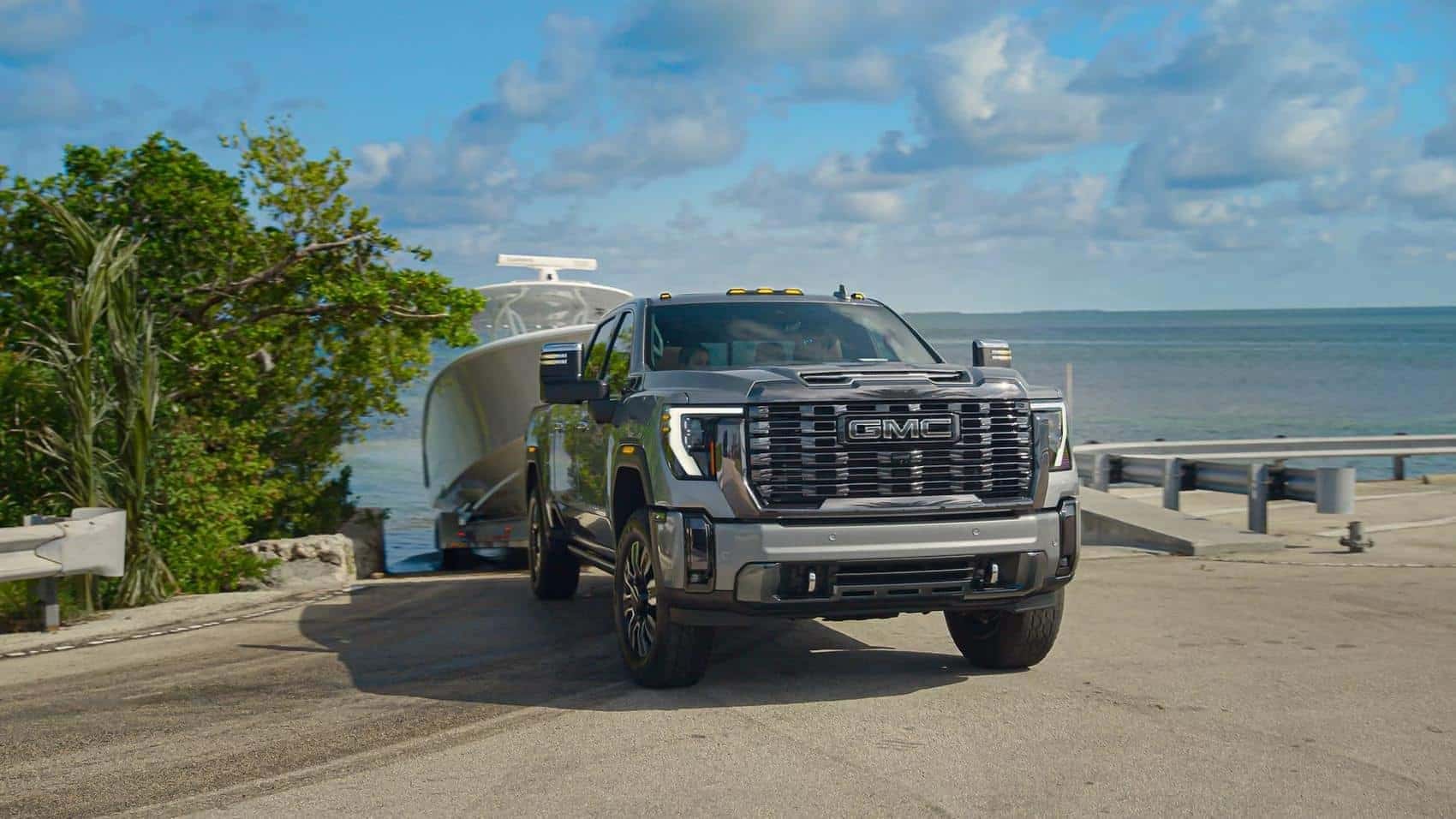 A gray/silver GMC Sierra HD Denali Ultimate