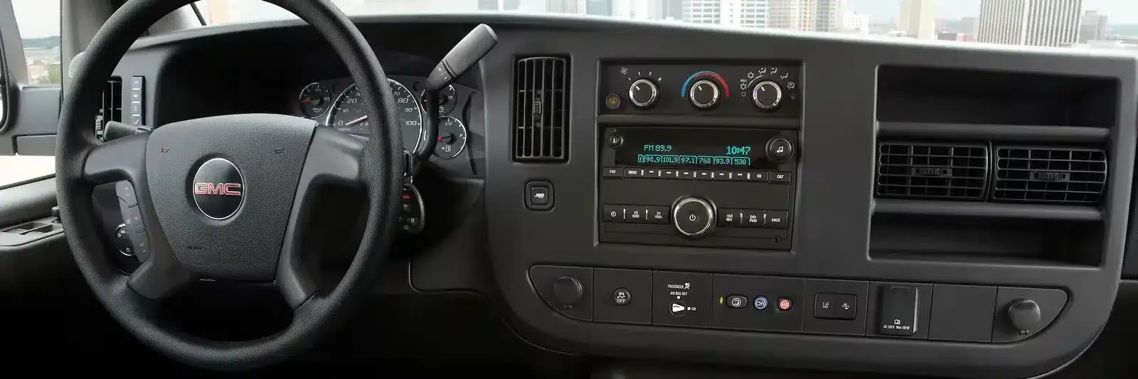 2026 GMC Savana shwocasing its technology