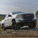 White 2021 GMC Canyon parked off-road