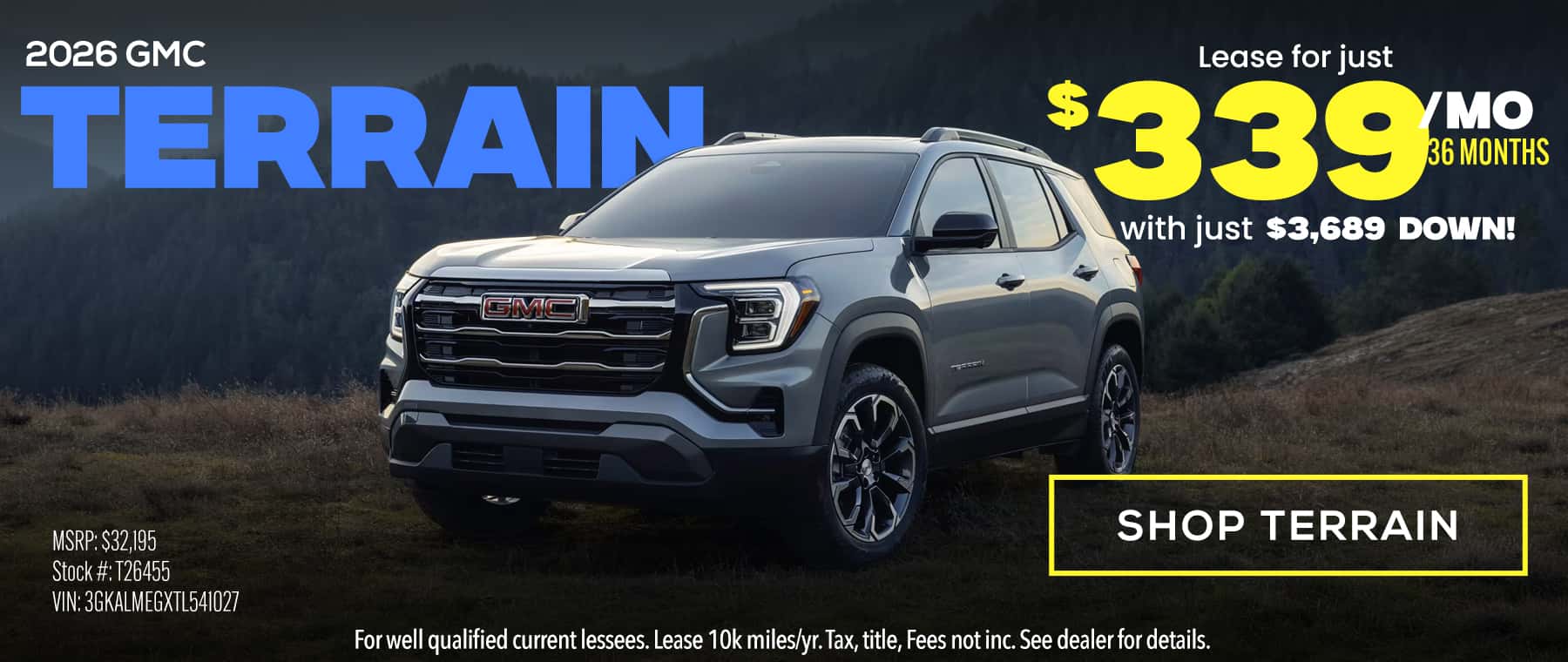 GMC Terrain lease in Columbus Delaware Ohio