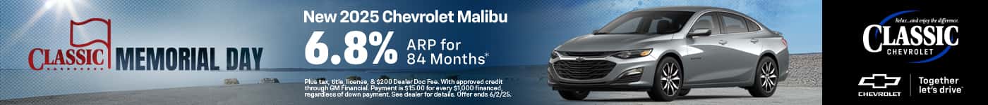 2025 Malibu 6.8% APR