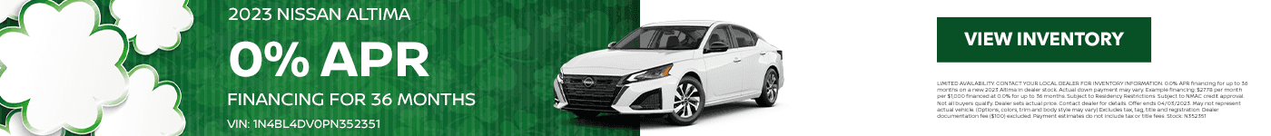 2023 Nissan Altima 0% APR Financing for 36 Months