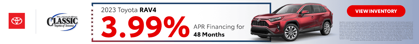 2023 Toyota RAV4 3.99% APR Financing for 48 Months