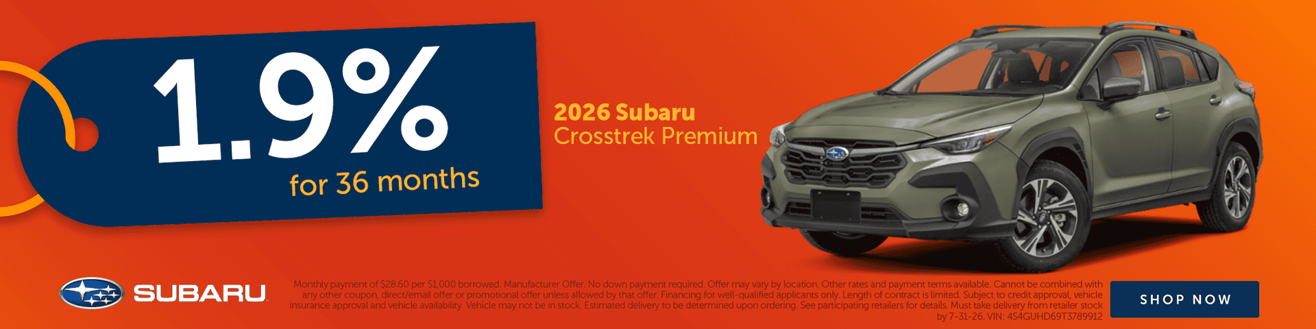 July Crosstrek Offer