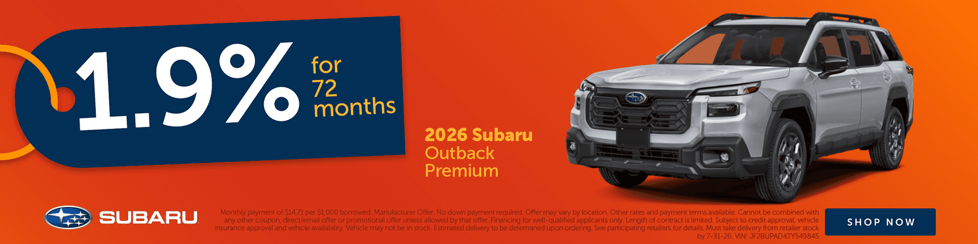 July Outback Offer